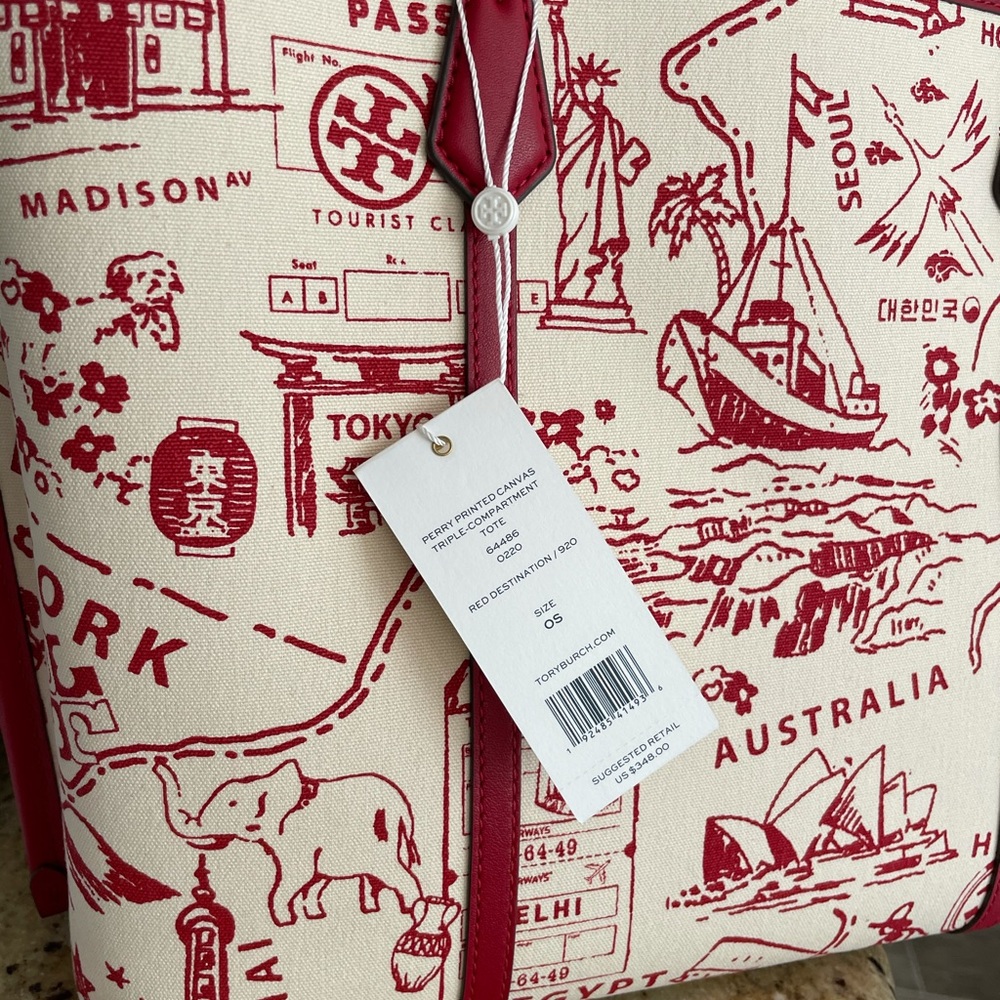 New Tory Burch Perry printed canvas & leather - Picture 10 of 13